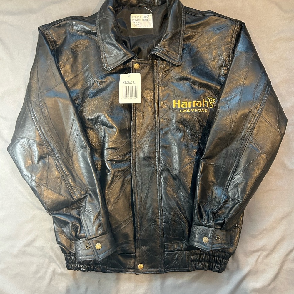 Vintage Harrah’s Philippe Lenore / Las Vegas Leather Jacket (BRAND NEW W TAGS) - Picture 2 of 10